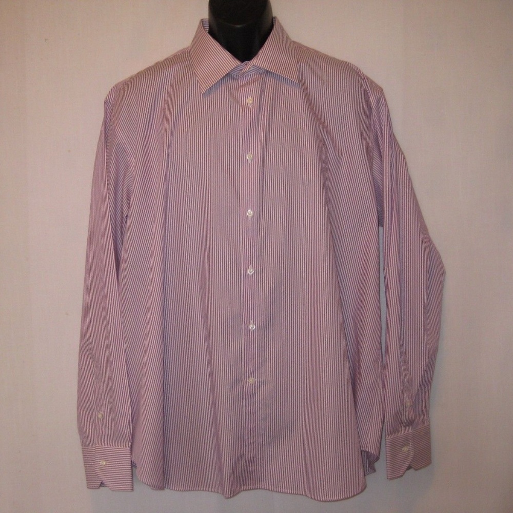 Bagutta Dress Shirt Lavender Striped Italy 45/18